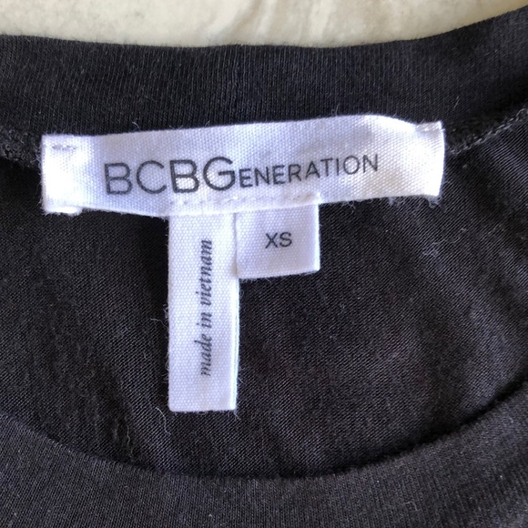 - BCBGeneration Black Pleated Ribbed Long Sleeve Dress - Picture 5 of 9